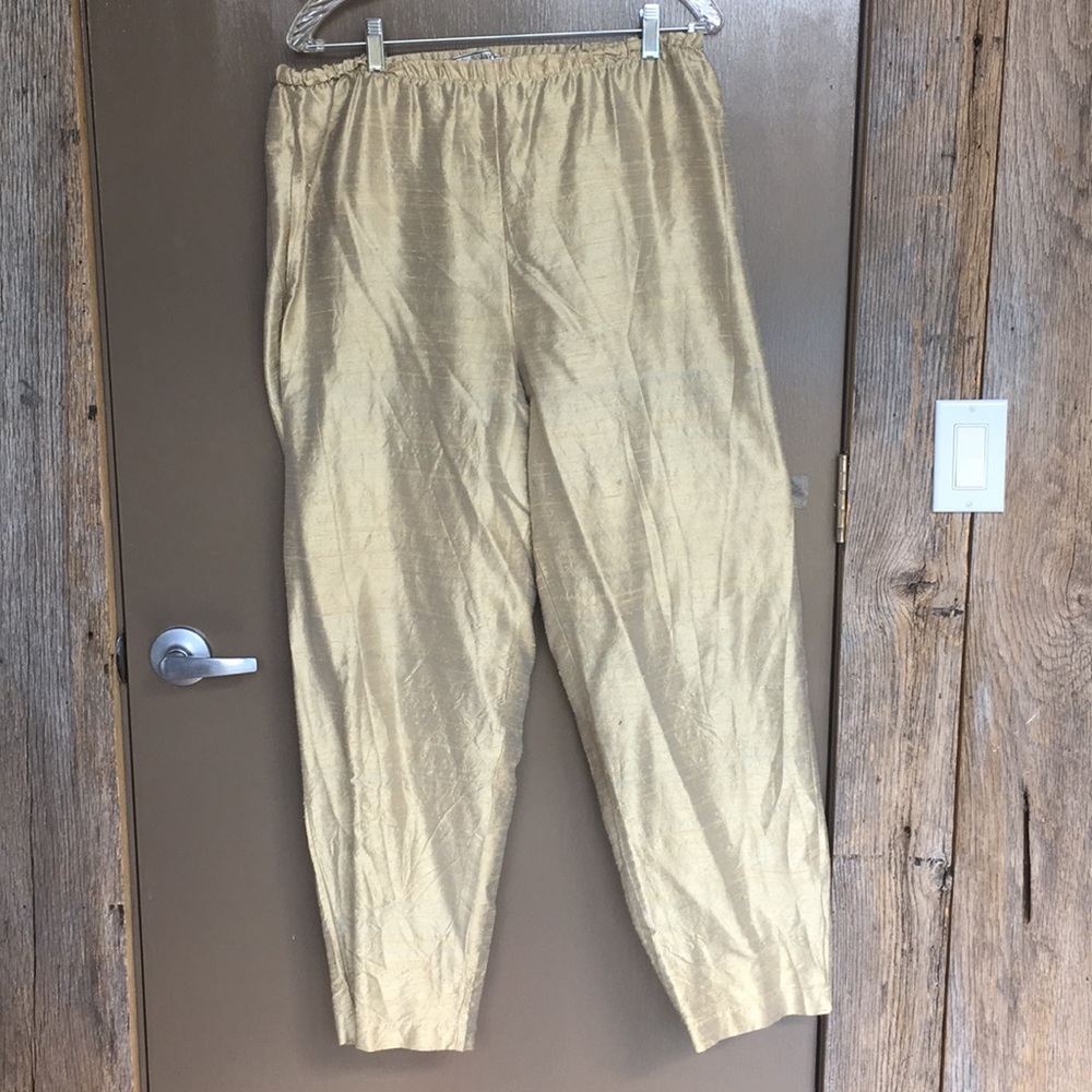 Xl Gold lineny raw silky dress pants 1X Boho